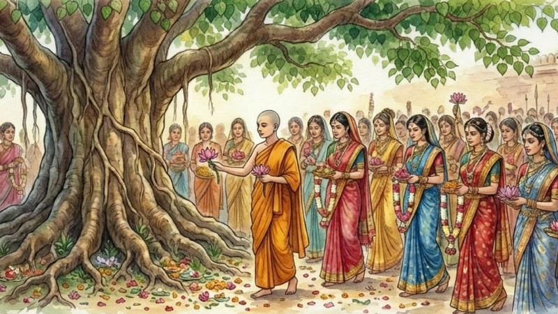 Illustrations of Arahat Saṅghamittā’s Story